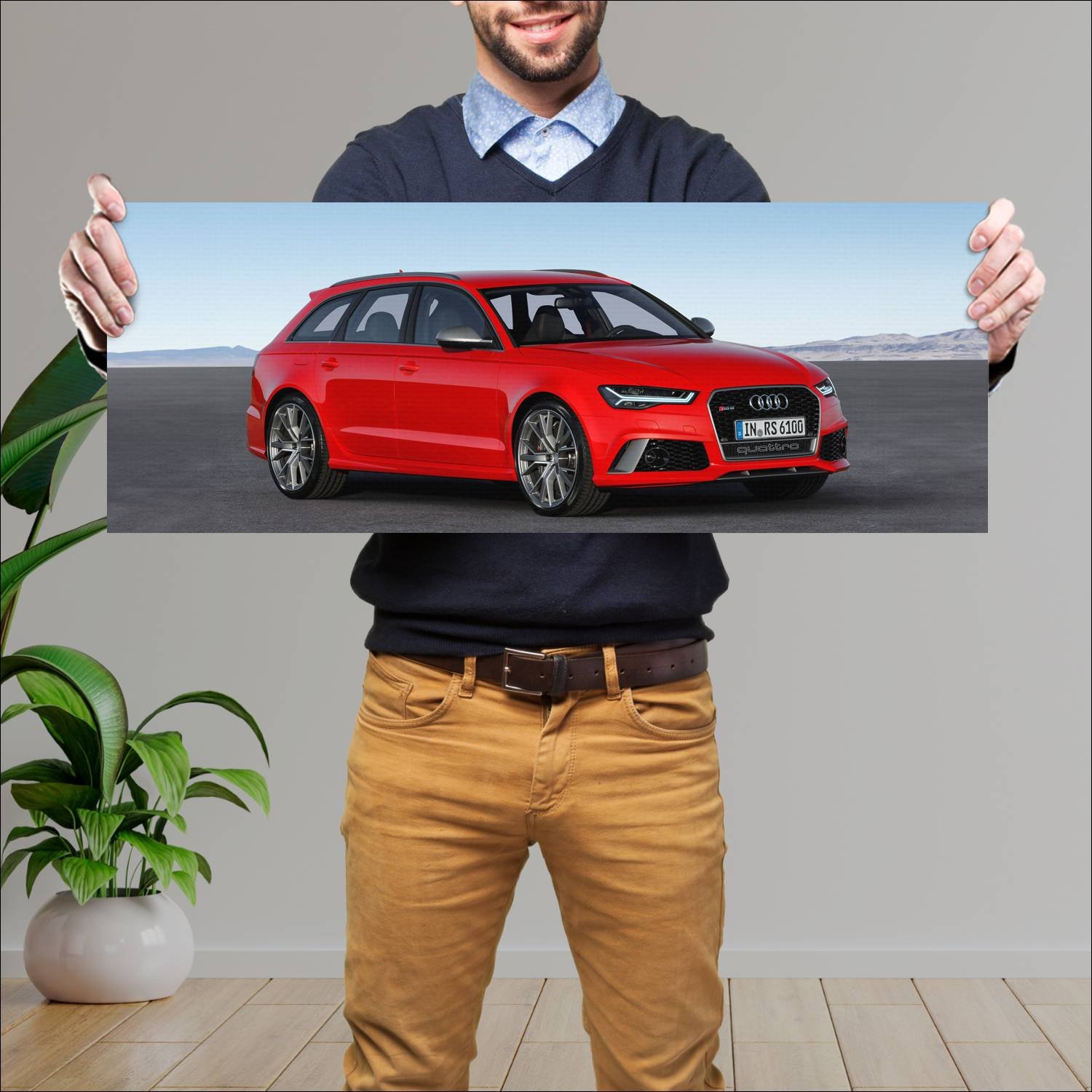 Cuadro grande 30x80cm 2015 audi rs 6 avant perform 66 Audi