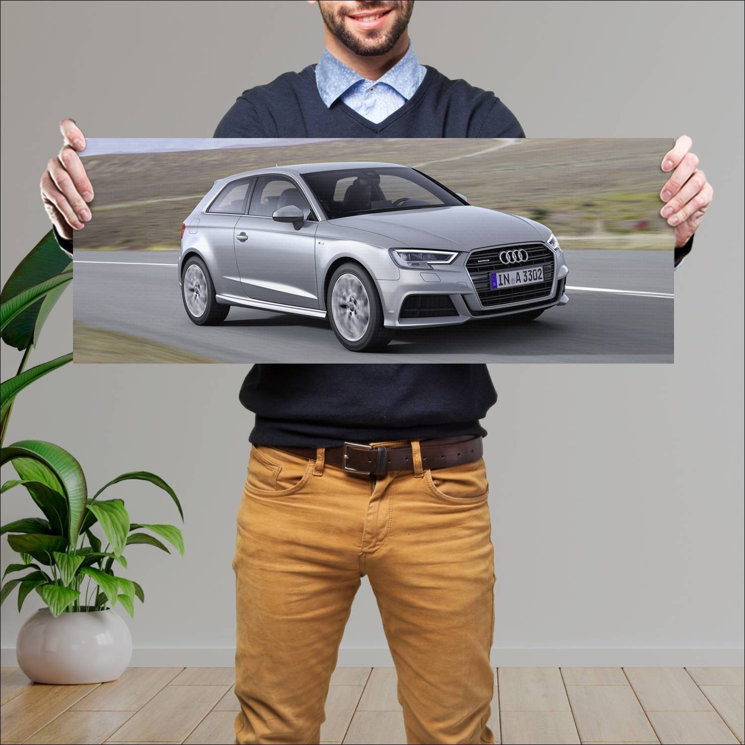 Cuadro grande 30x80cm 2016 audi a3 s line auto 107 Audi