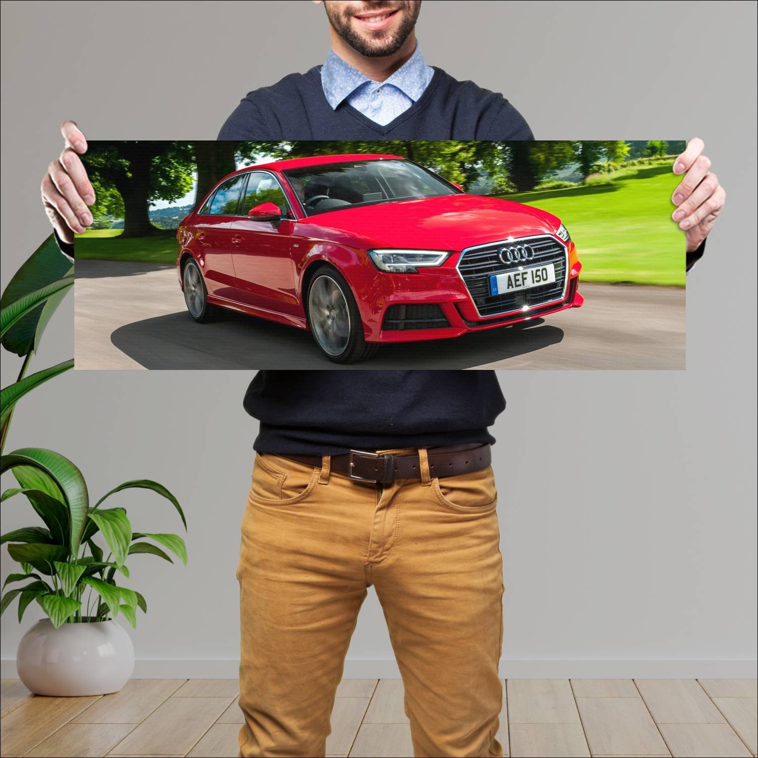 Cuadro grande 30x80cm 2016 audi a3 saloon s line u 108 Audi
