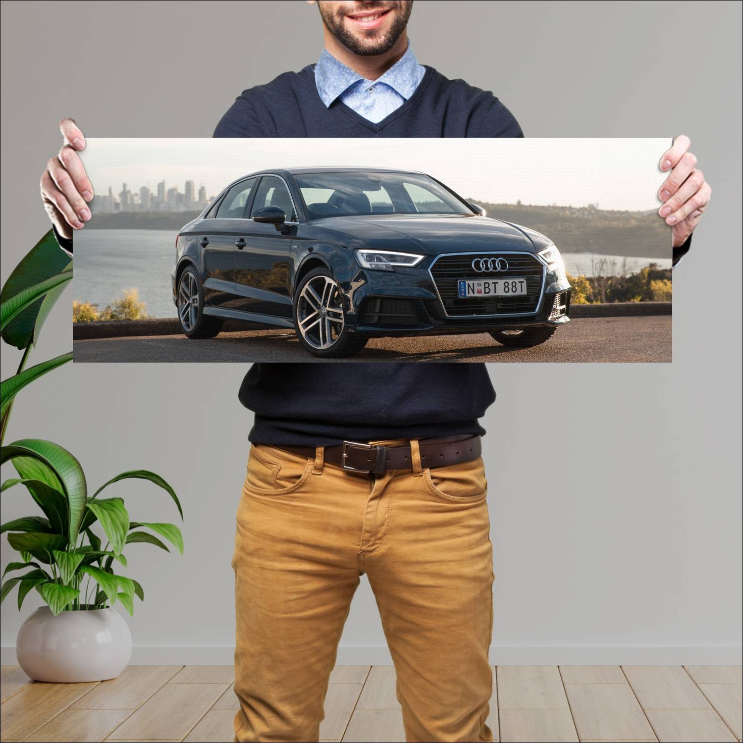 Cuadro grande 30x80cm 2016 audi a3 sedan s line au 110 Audi