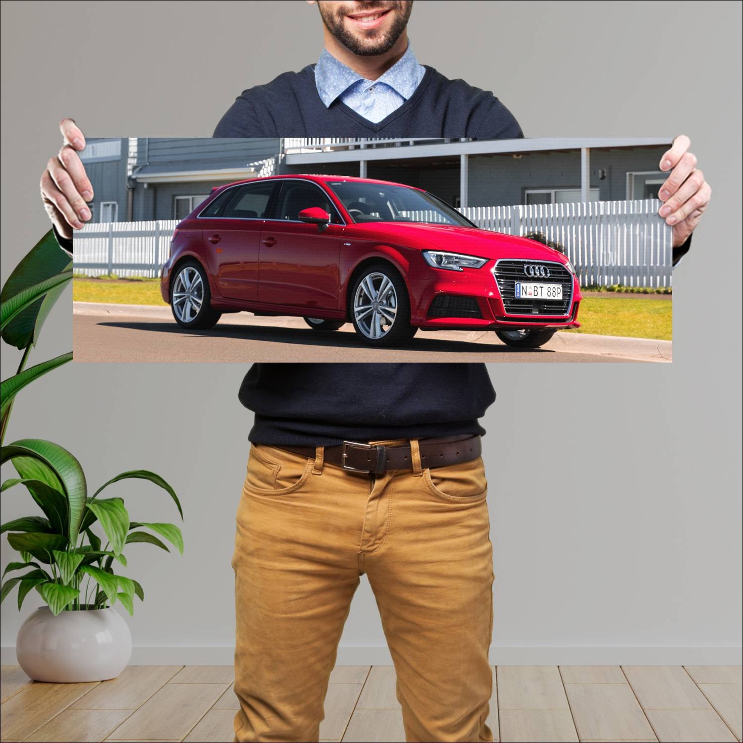 Cuadro grande 30x80cm 2016 audi a3 sportback s lin 119 Audi