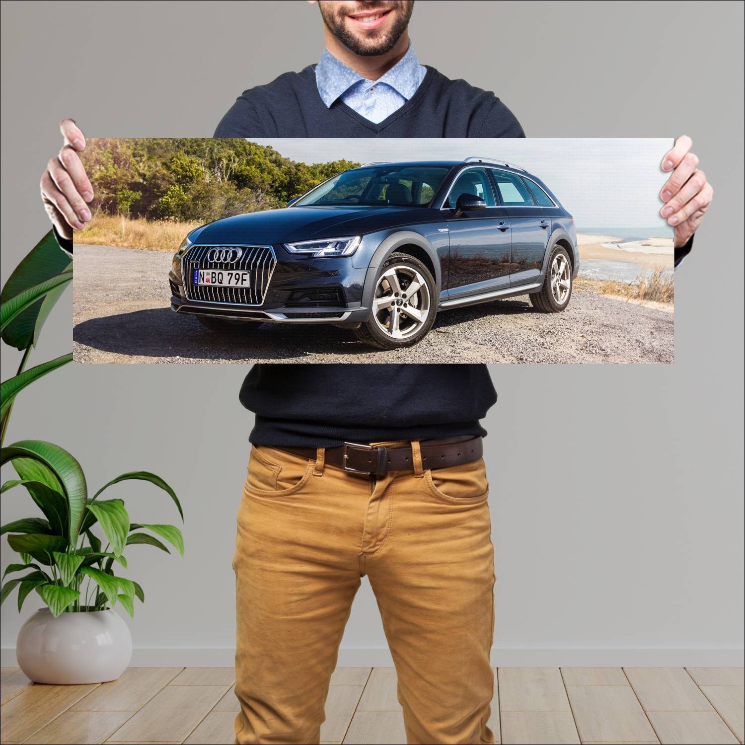 Cuadro grande 30x80cm 2016 audi a4 allroad au Audi