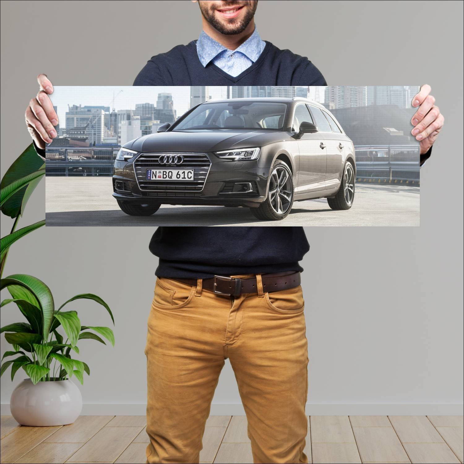 Cuadro grande 30x80cm 2016 audi a4 avant au auto 128 Audi