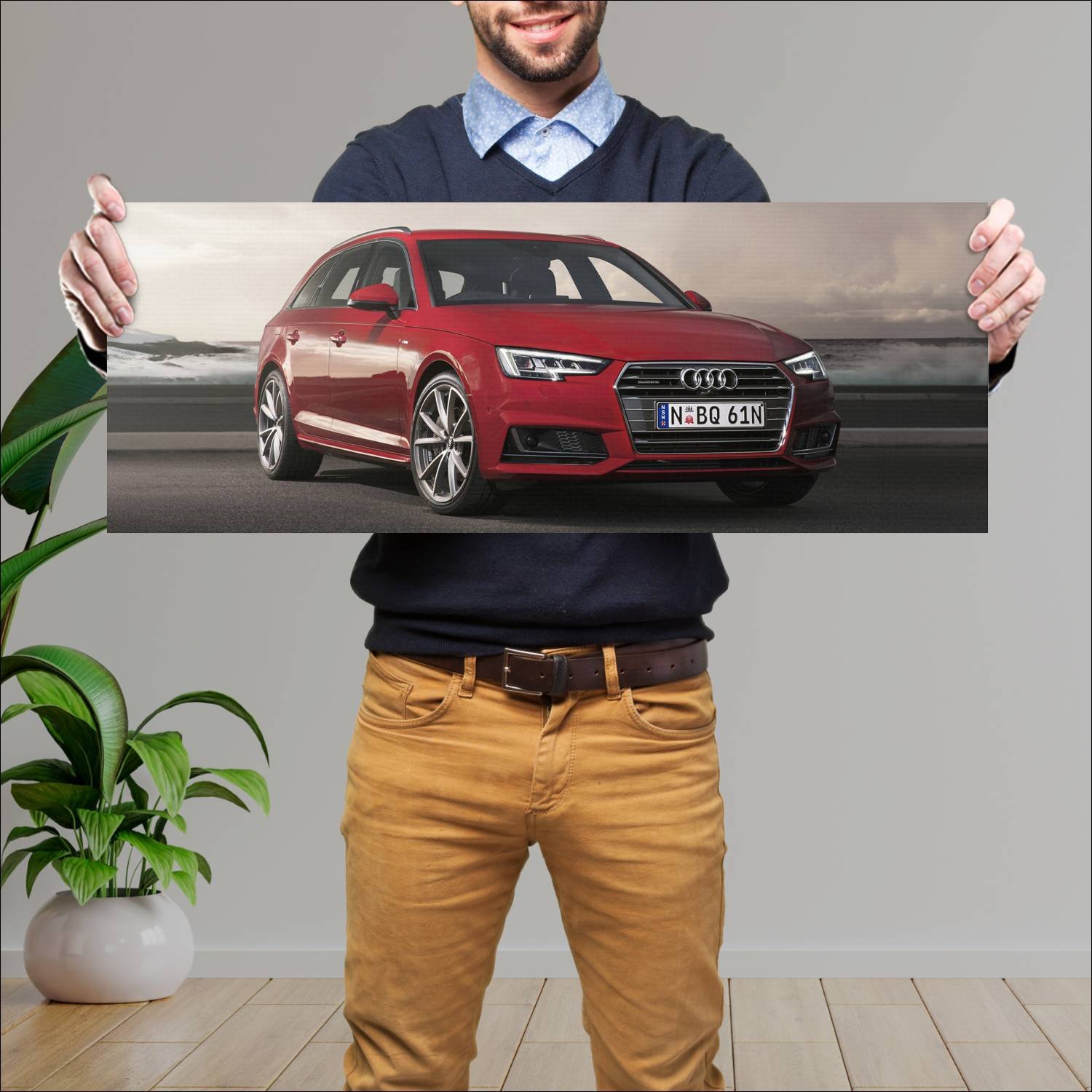 Cuadro grande 30x80cm 2016 audi a4 avant s line au 130 Audi