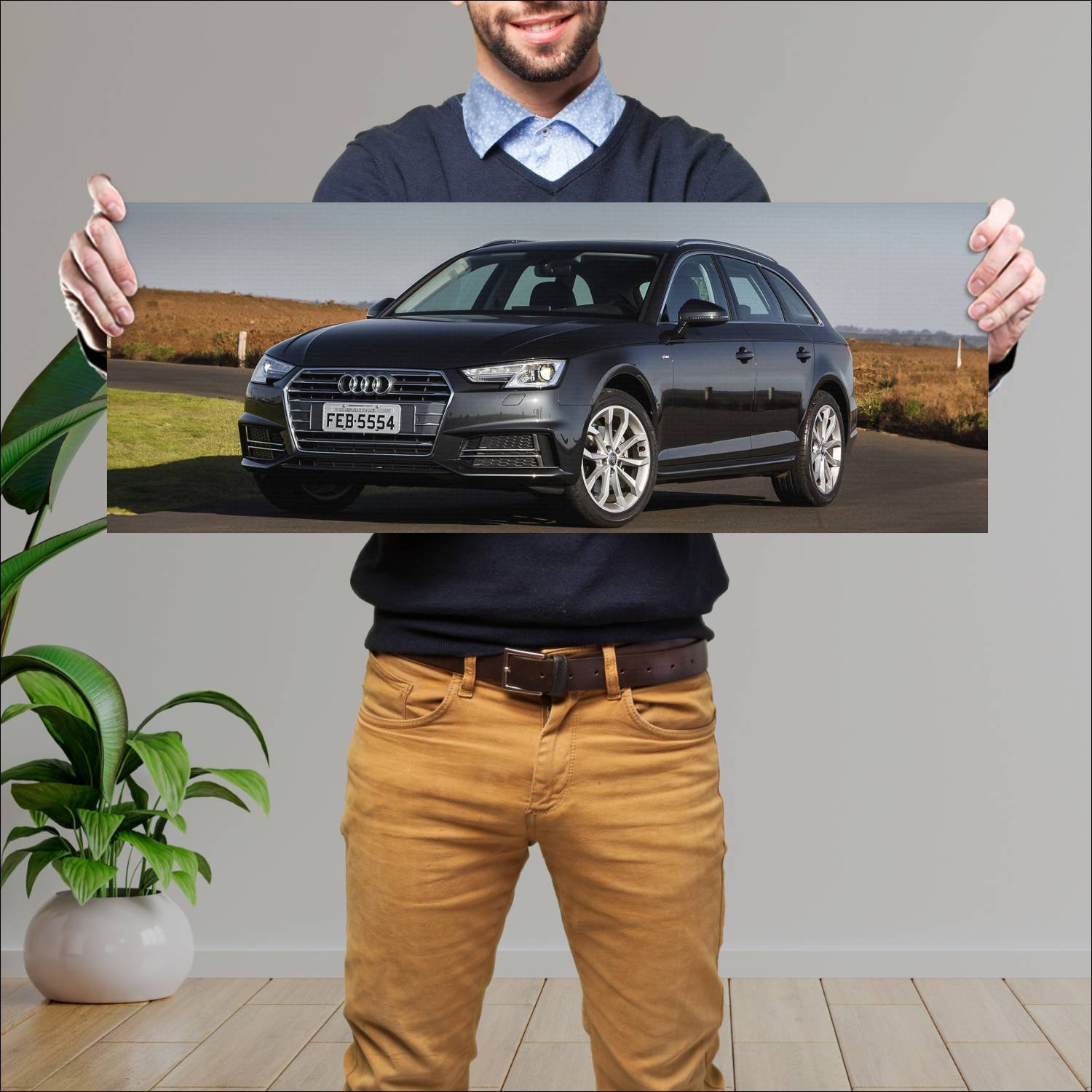 Cuadro grande 30x80cm 2016 audi a4 avant s line br 131 Audi