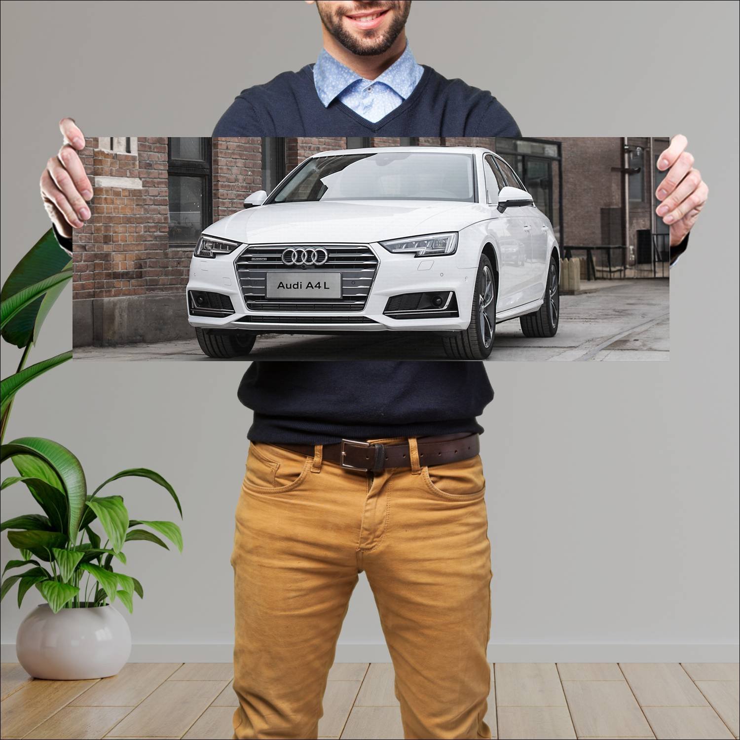 Cuadro grande 30x80cm 2016 audi a4 l sedan s line 134 Audi