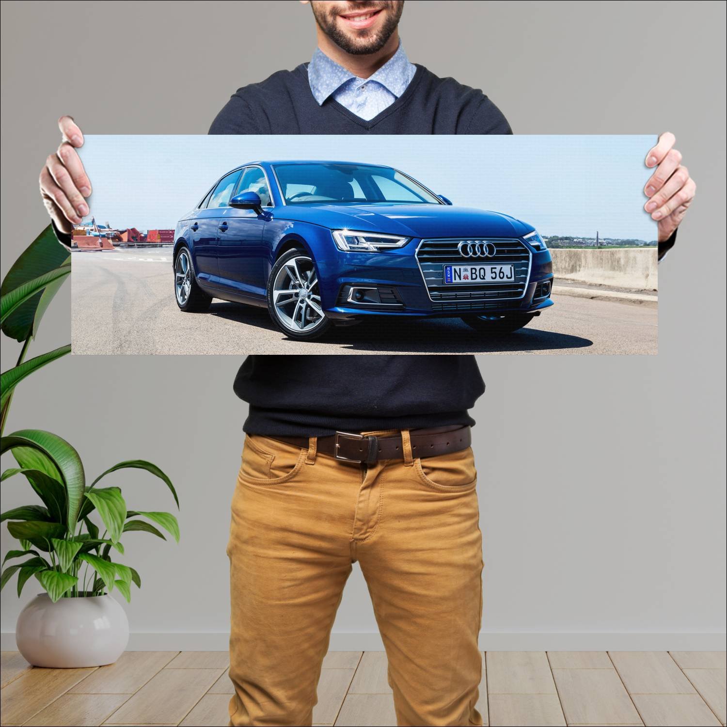 Cuadro grande 30x80cm 2016 audi a4 sedan au auto 135 Audi