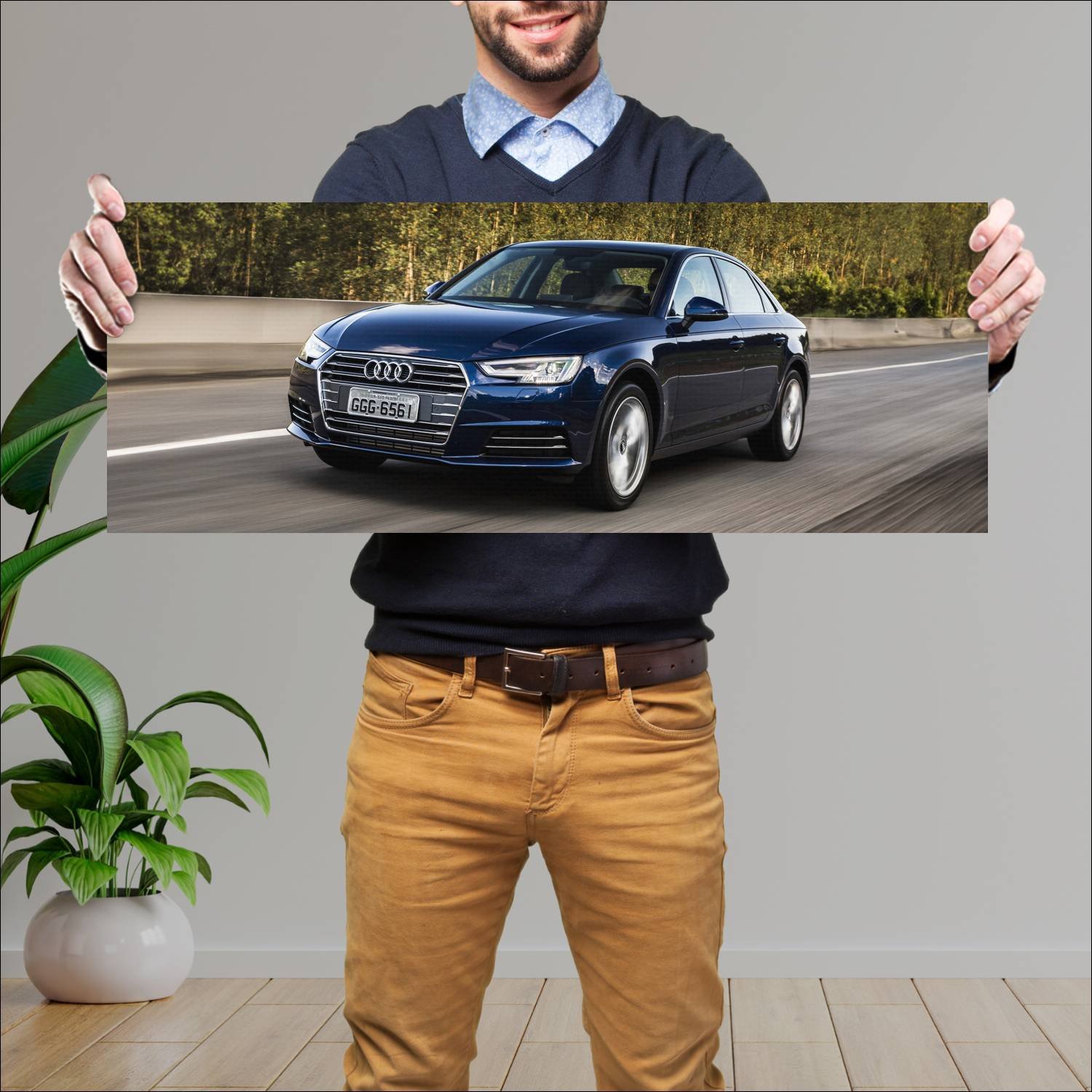 Cuadro grande 30x80cm 2016 audi a4 sedan br auto 136 Audi