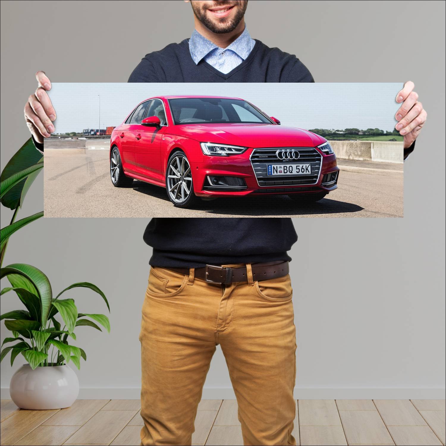 Cuadro grande 30x80cm 2016 audi a4 sedan s line au 138 Audi