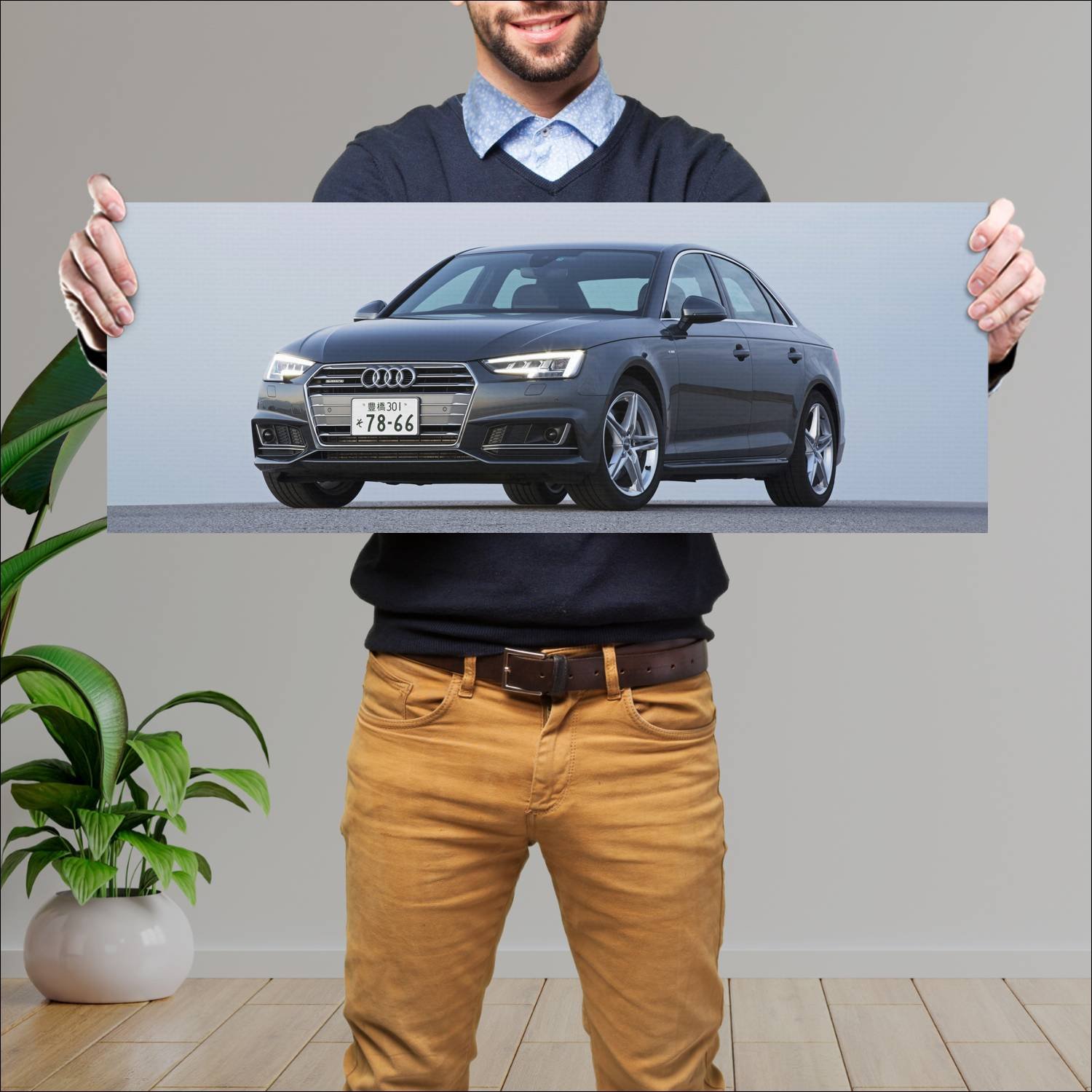 Cuadro grande 30x80cm 2016 audi a4 sedan s line jp 139 Audi