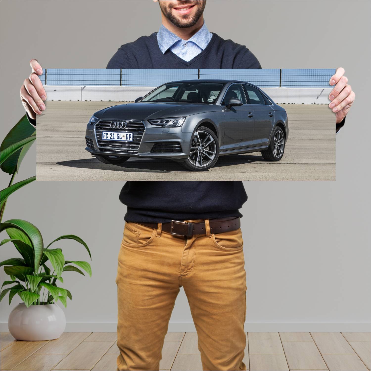 Cuadro grande 30x80cm 2016 audi a4 sedan za auto 142 Audi