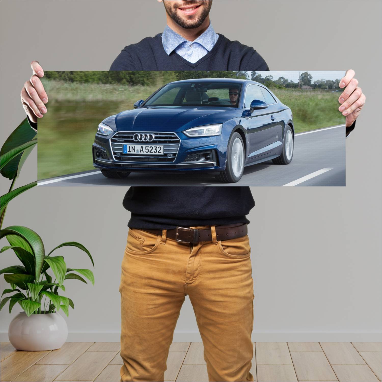 Cuadro grande 30x80cm 2016 audi a5 coupe s line 48 144 Audi