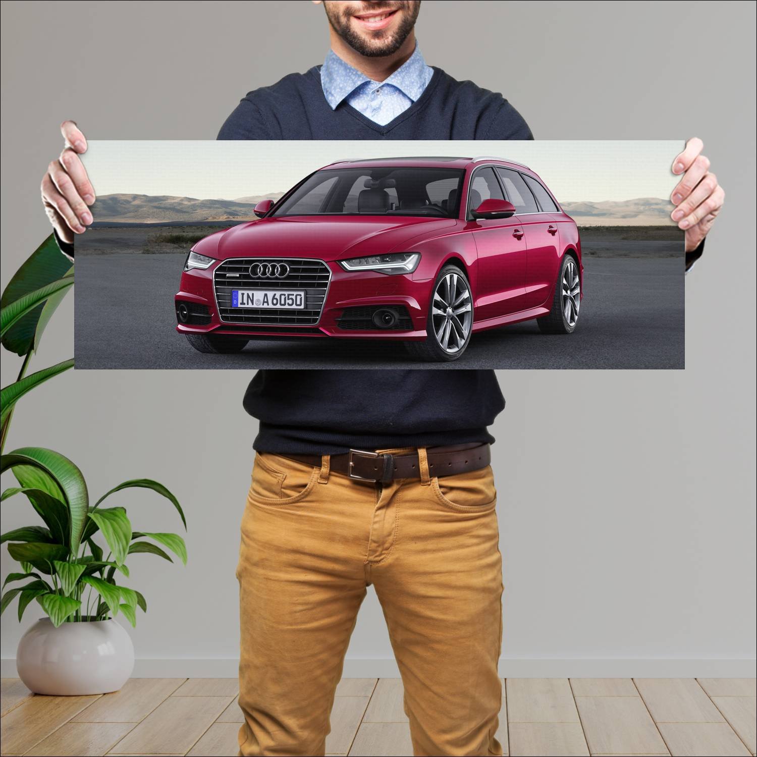 Cuadro grande 30x80cm 2016 audi a6 avant auto 152 Audi
