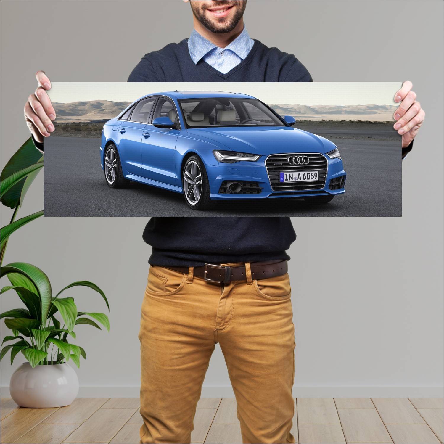 Cuadro grande 30x80cm 2016 audi a6 sedan auto 154 Audi
