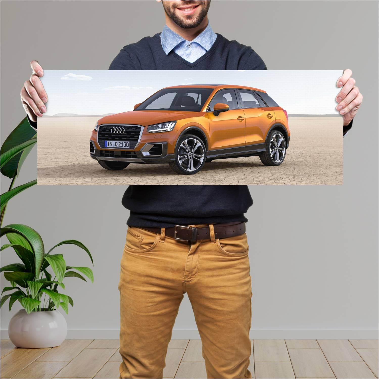 Cuadro grande 30x80cm 2016 audi q2 auto 159 Audi
