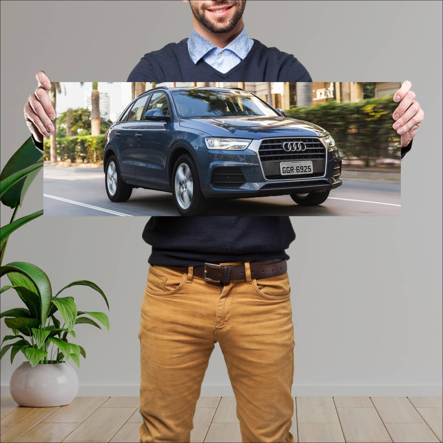 Cuadro grande 30x80cm 2016 audi q3 br auto 166 Audi