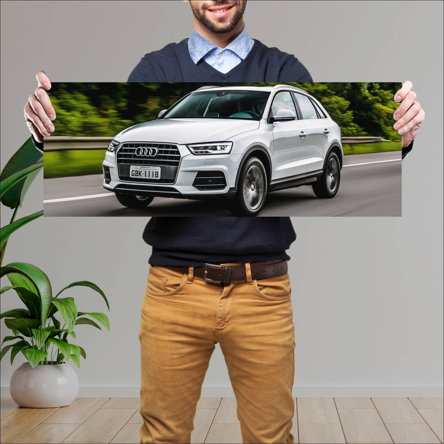 Cuadro grande 30x80cm 2016 audi q3 br auto 167 Audi