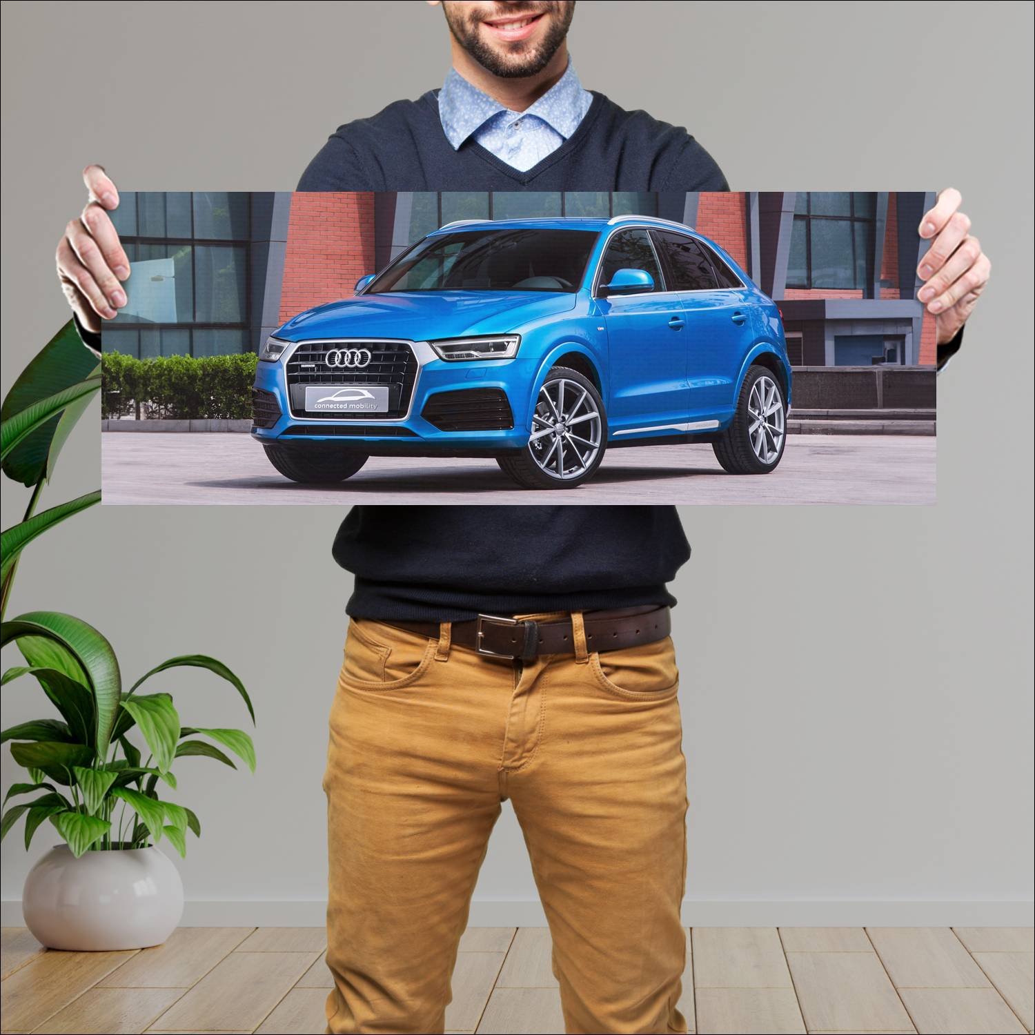 Cuadro grande 30x80cm 2016 audi q3 connected mobil 169 Audi