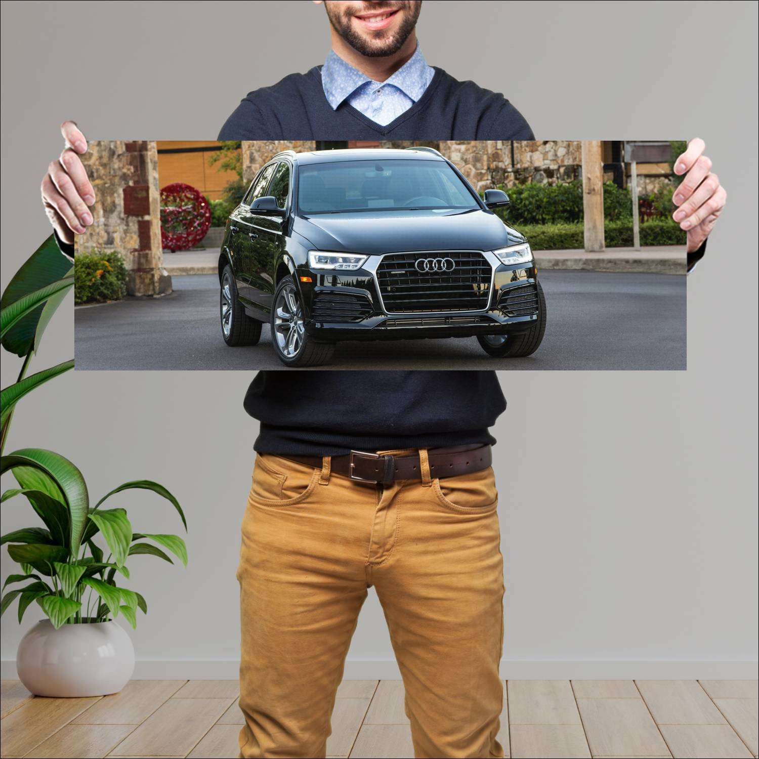 Cuadro grande 30x80cm 2016 audi q3 s line us auto 171 Audi