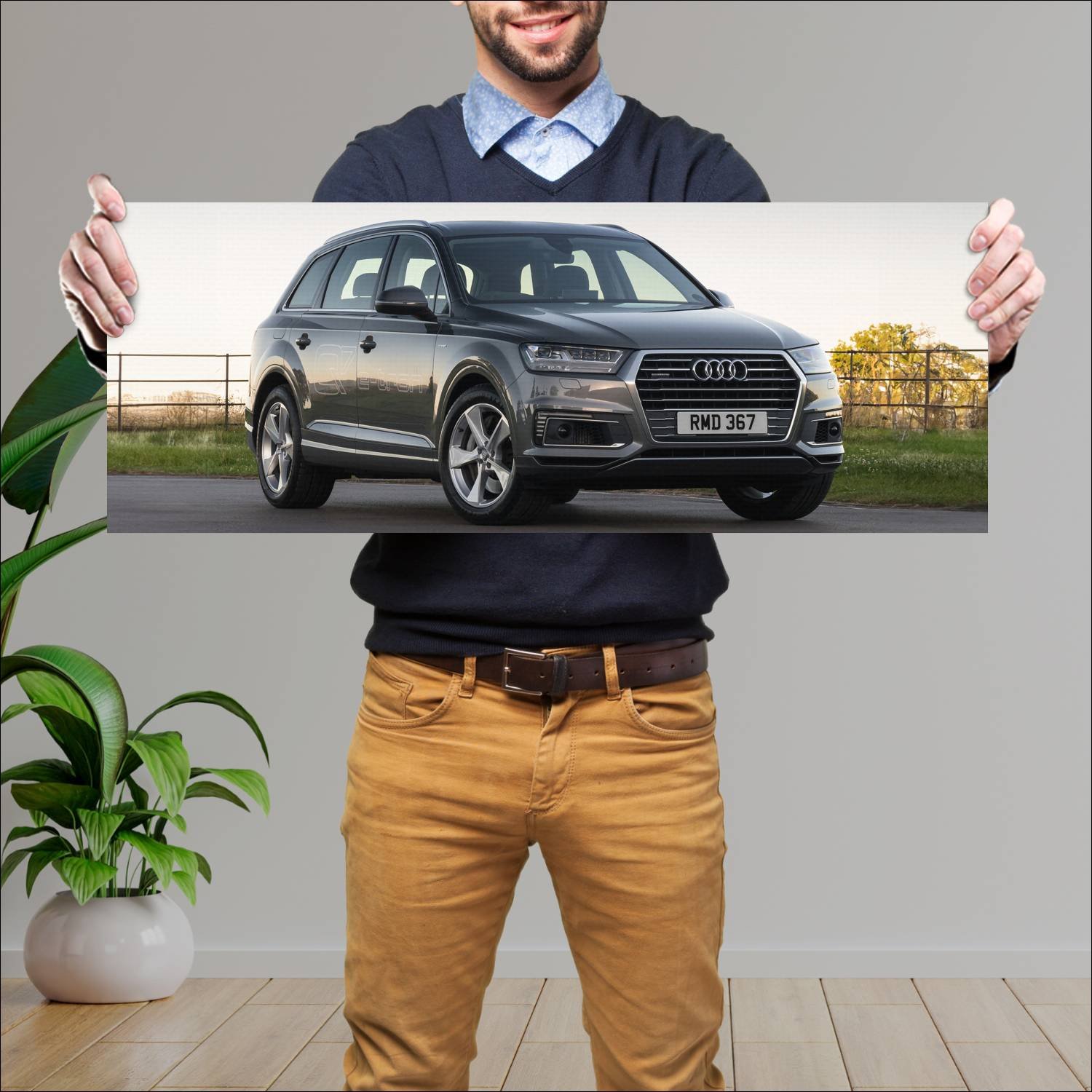 Cuadro grande 30x80cm 2016 audi q7 e tron uk auto 174 Audi