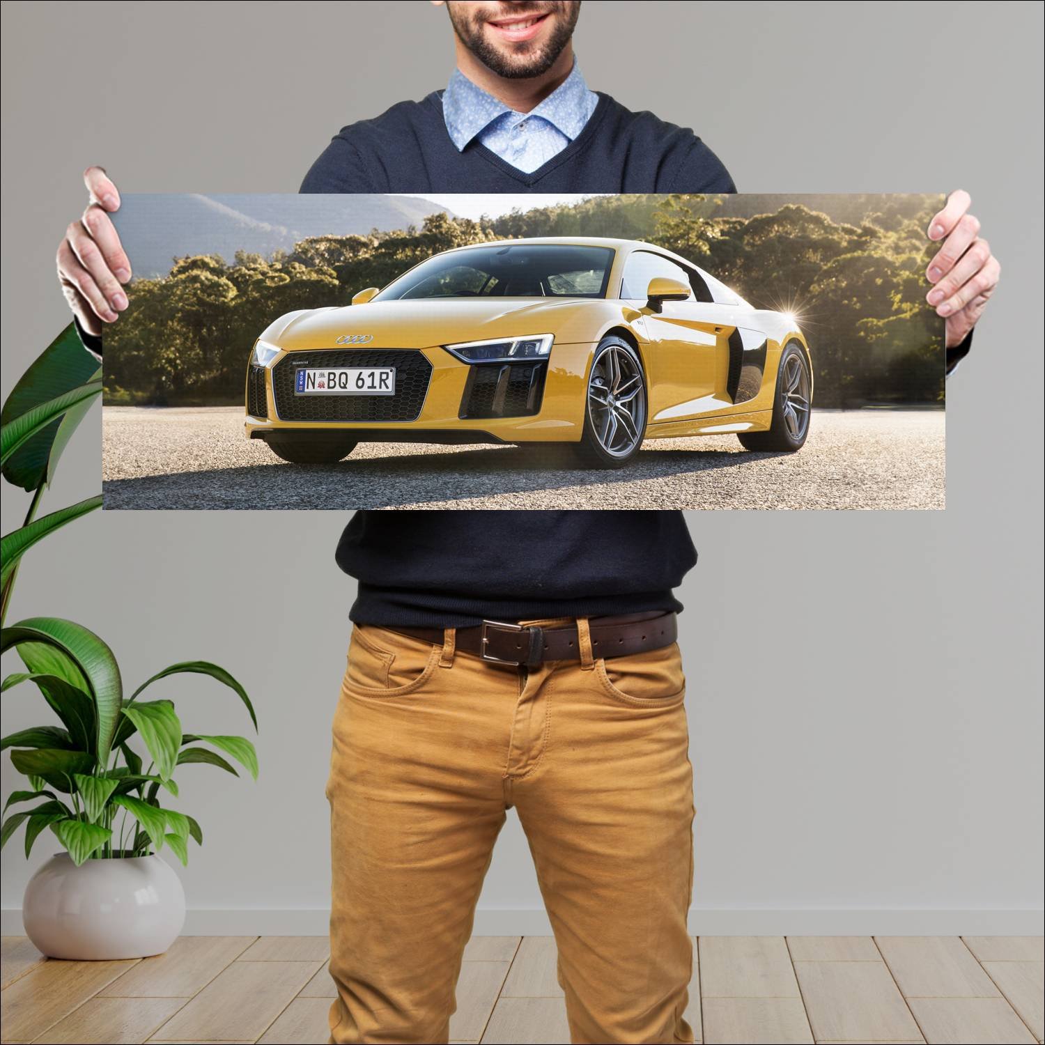 Cuadro grande 30x80cm 2016 audi r8 coupe au auto 177 Audi