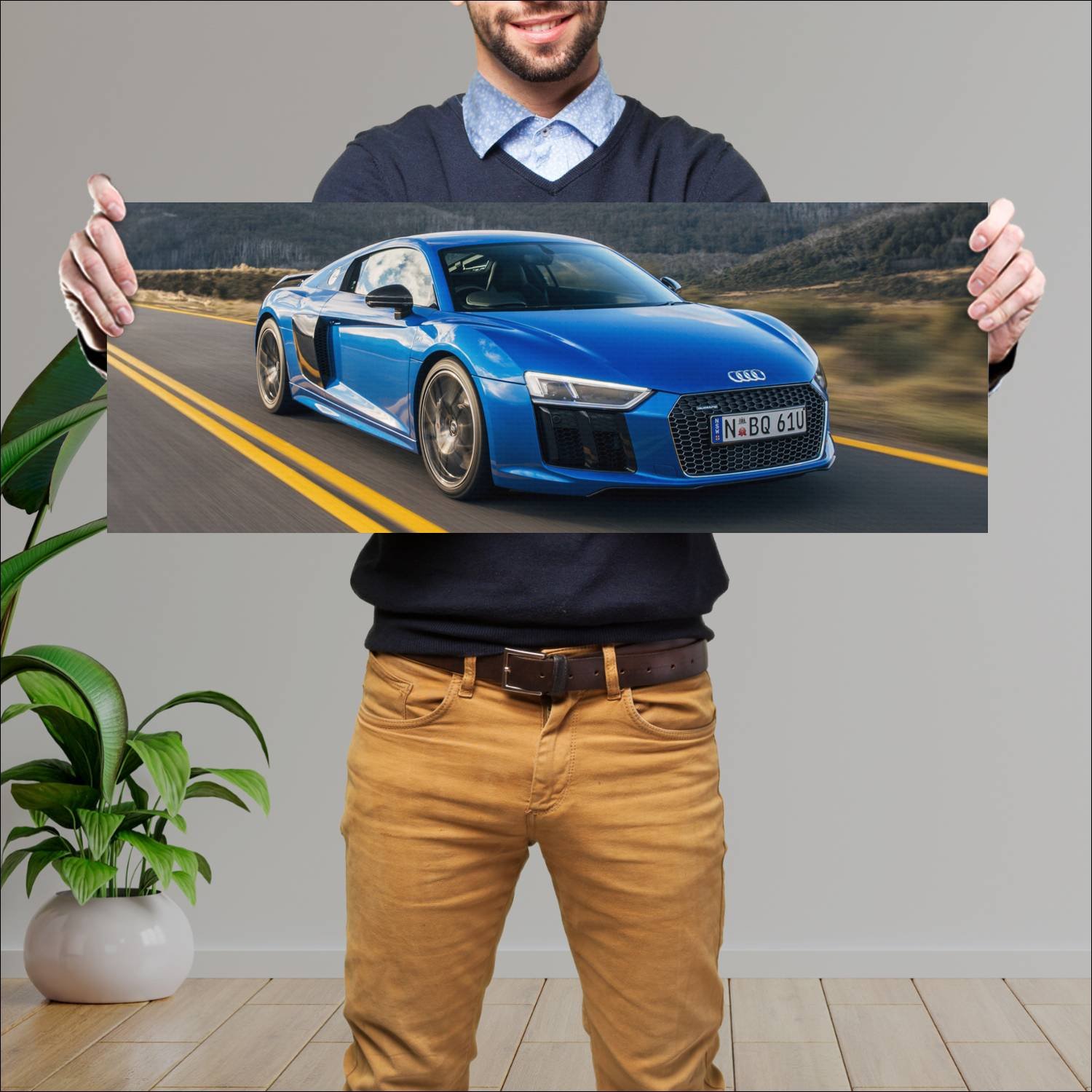 Cuadro grande 30x80cm 2016 audi r8 coupe plus au 4 178 Audi