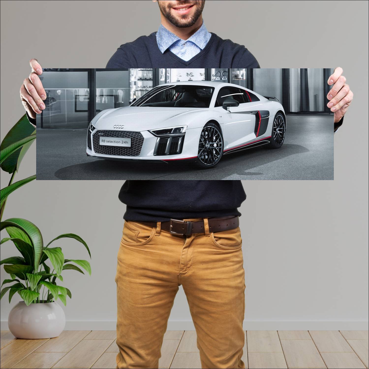 Cuadro grande 30x80cm 2016 audi r8 coupe plus sele 179 Audi