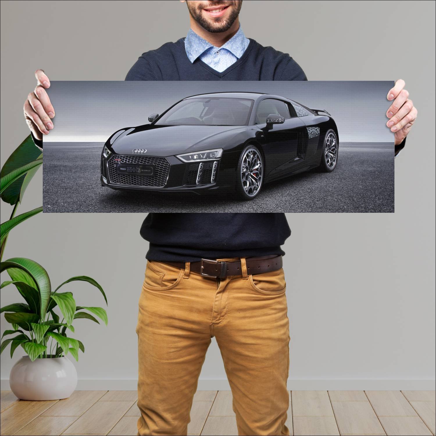 Cuadro grande 30x80cm 2016 audi r8 coupe plus star 180 Audi