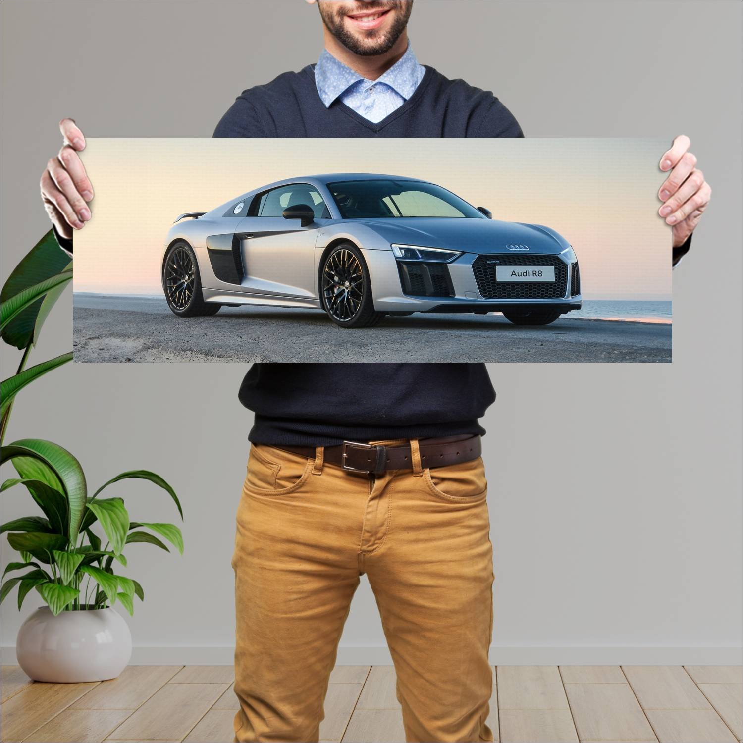 Cuadro grande 30x80cm 2016 audi r8 coupe plus za 5 181 Audi