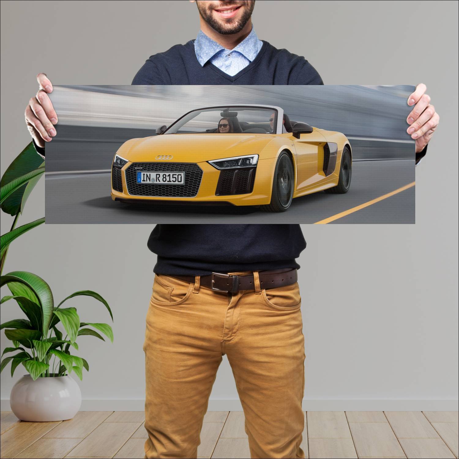 Cuadro grande 30x80cm 2016 audi r8 spyder auto 182 Audi