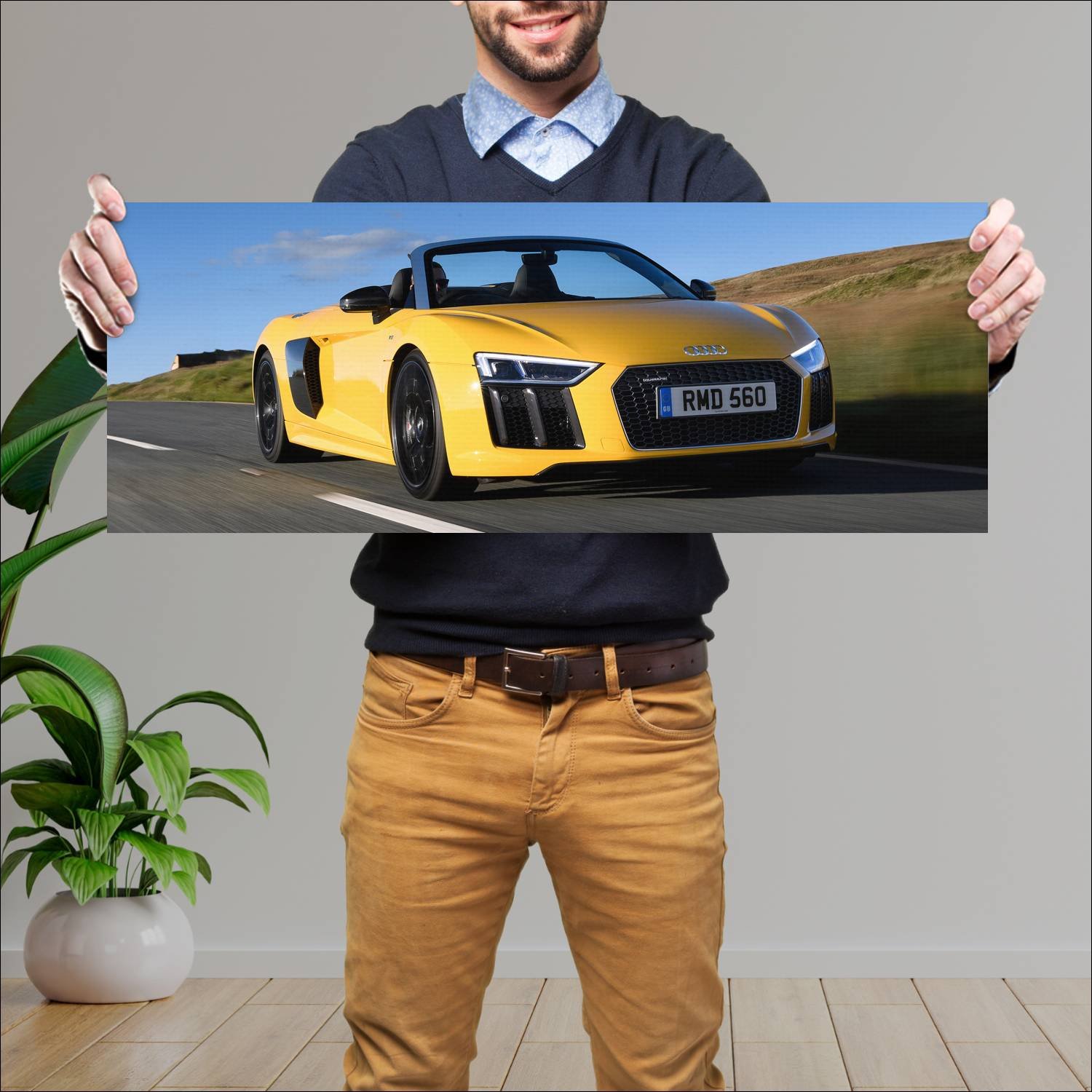 Cuadro grande 30x80cm 2016 audi r8 spyder uk auto 183 Audi