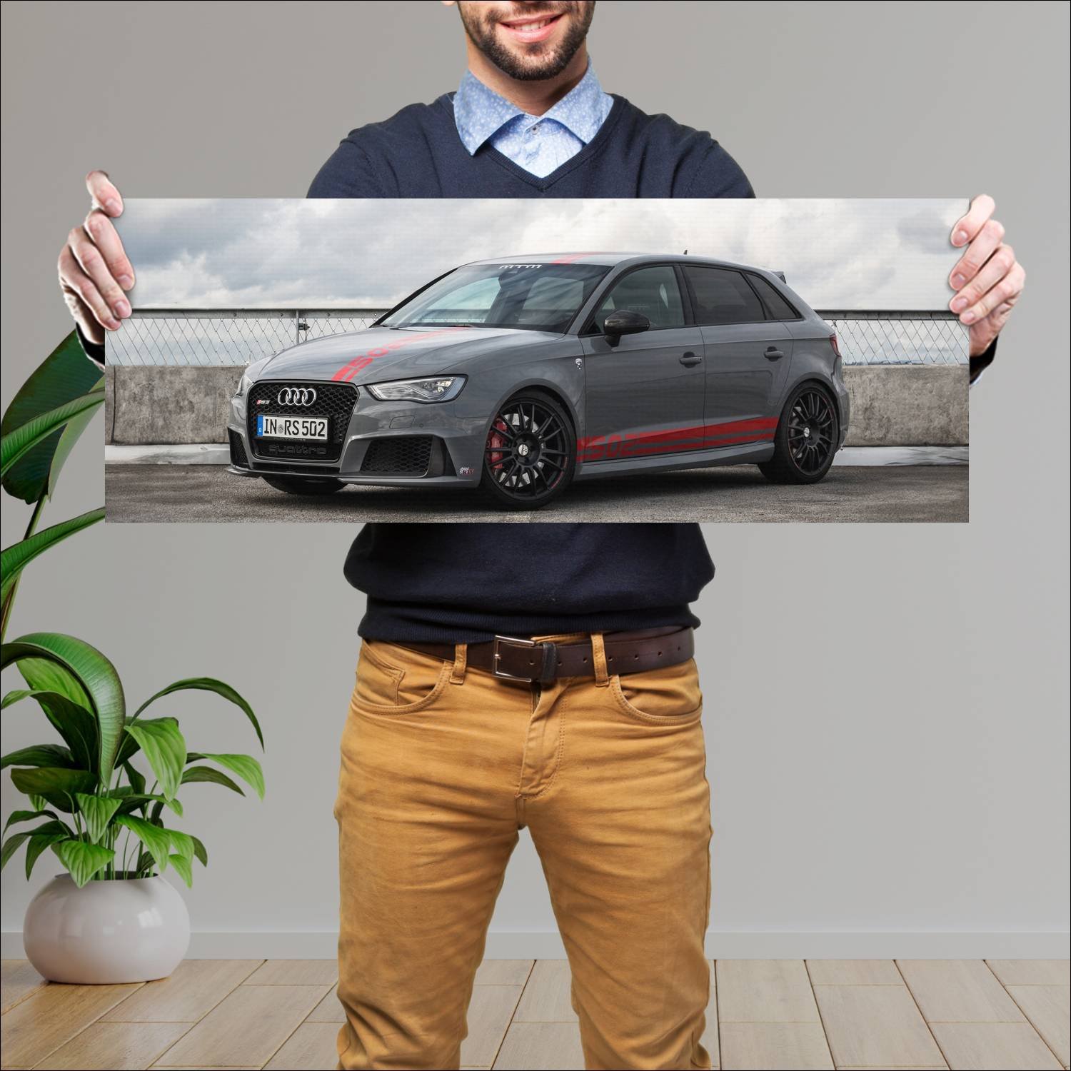 Cuadro grande 30x80cm 2016 audi rs 3 r sportback b 185 Audi
