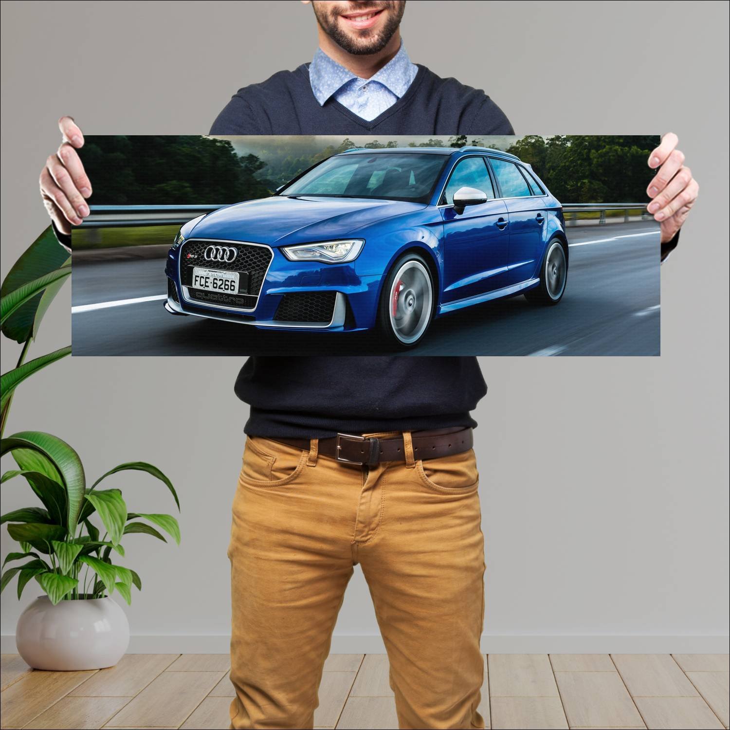 Cuadro grande 30x80cm 2016 audi rs 3 sportback br 186 Audi