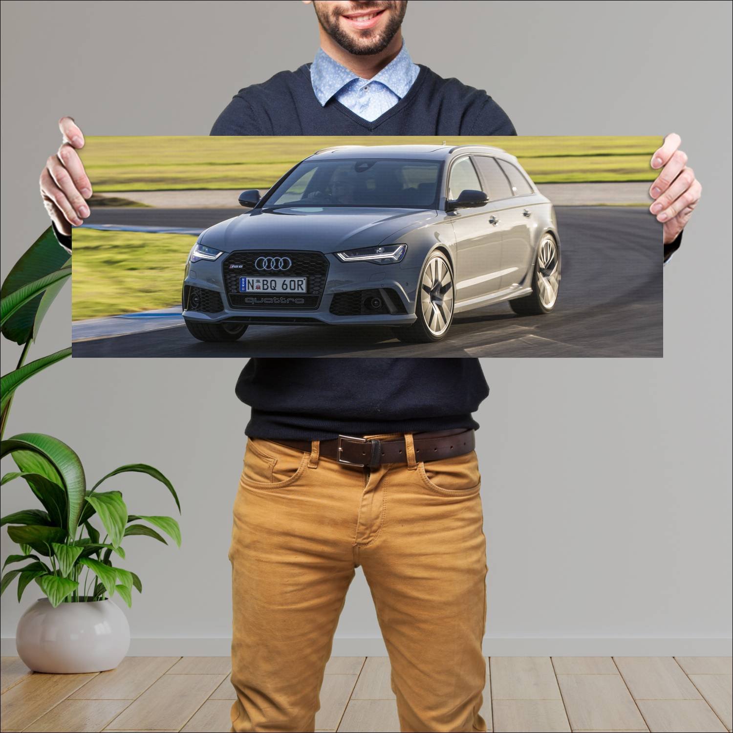Cuadro grande 30x80cm 2016 audi rs 6 avant perform 192 Audi