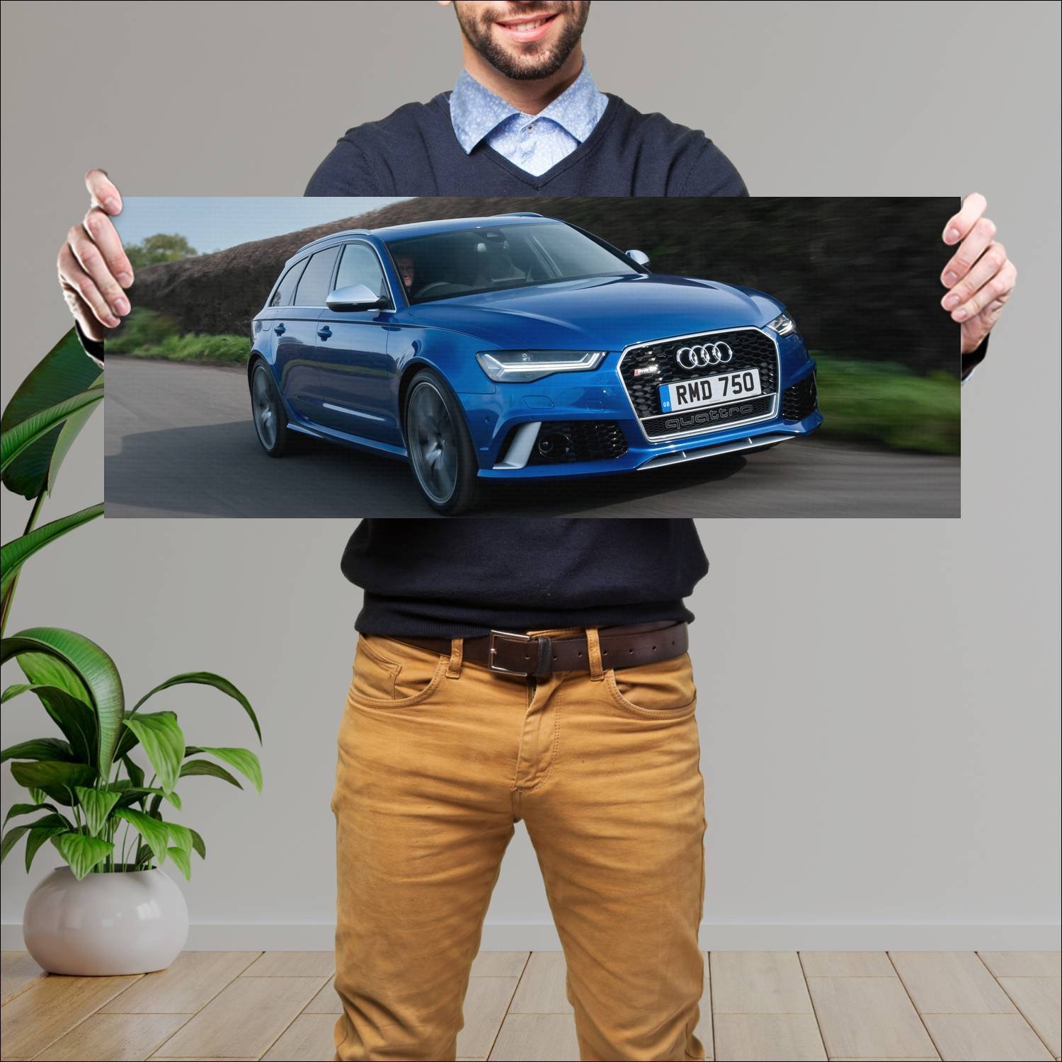 Cuadro grande 30x80cm 2016 audi rs 6 avant perform 194 Audi