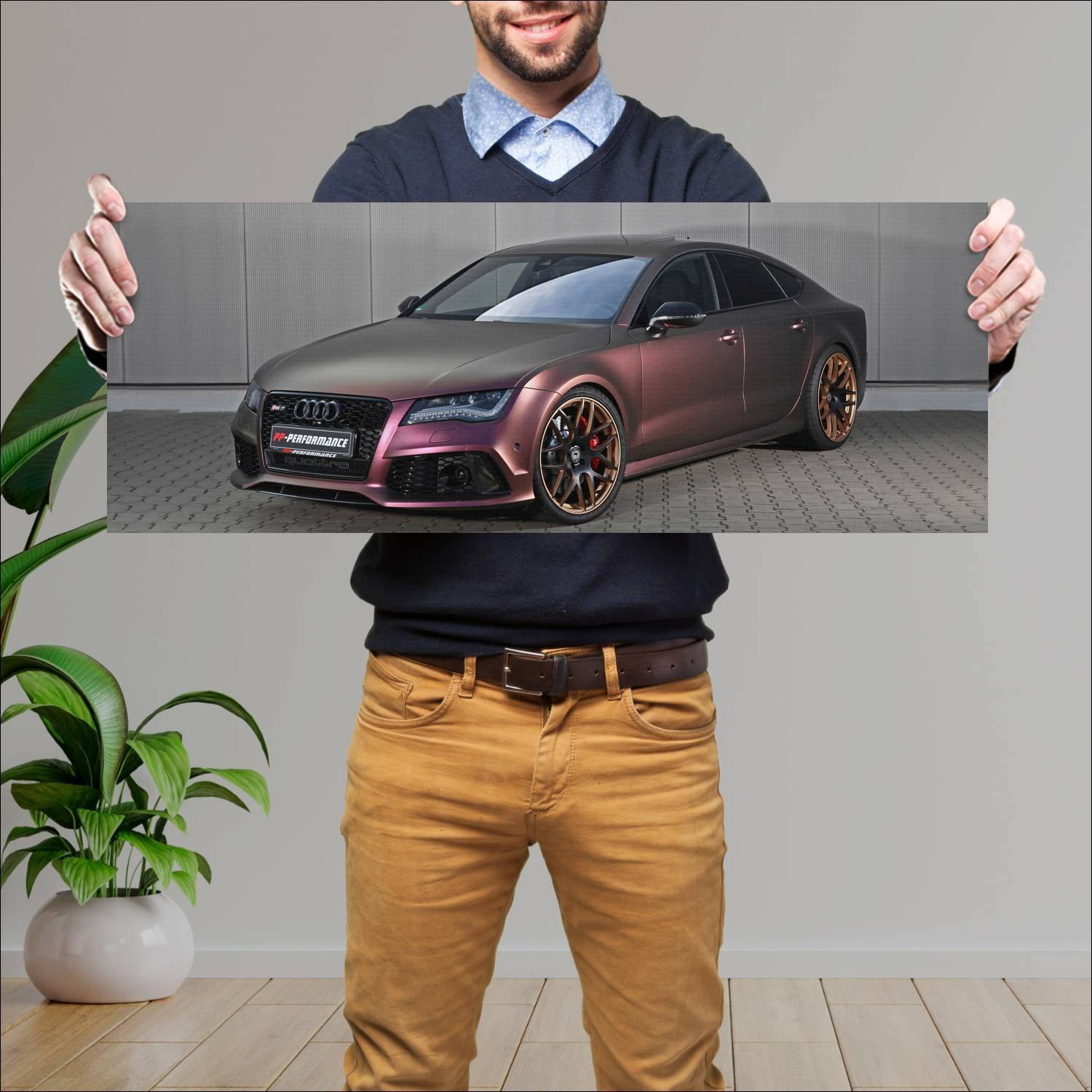 Cuadro grande 30x80cm 2016 audi rs 7 sportback by 195 Audi