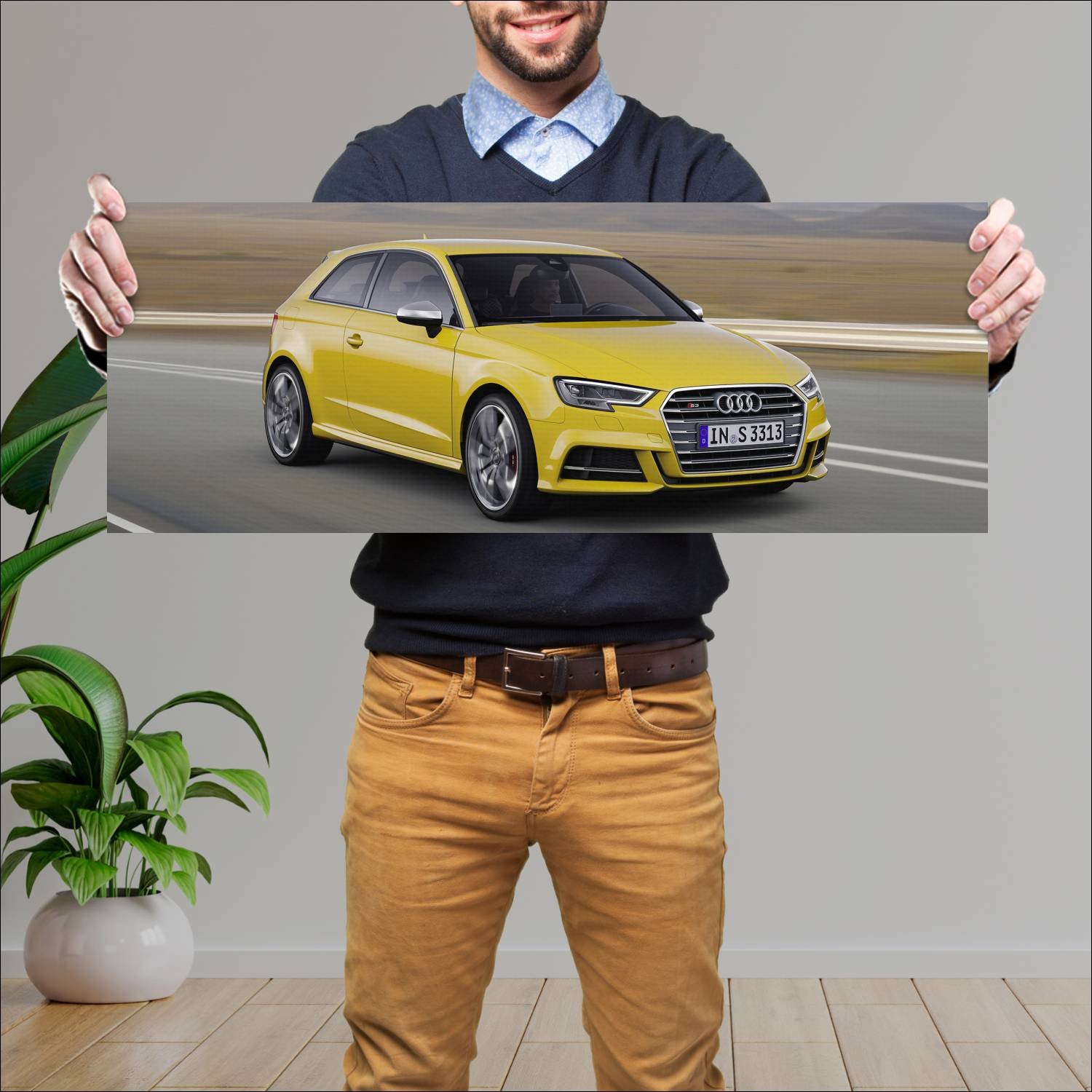 Cuadro grande 30x80cm 2016 audi s3 auto 202 Audi