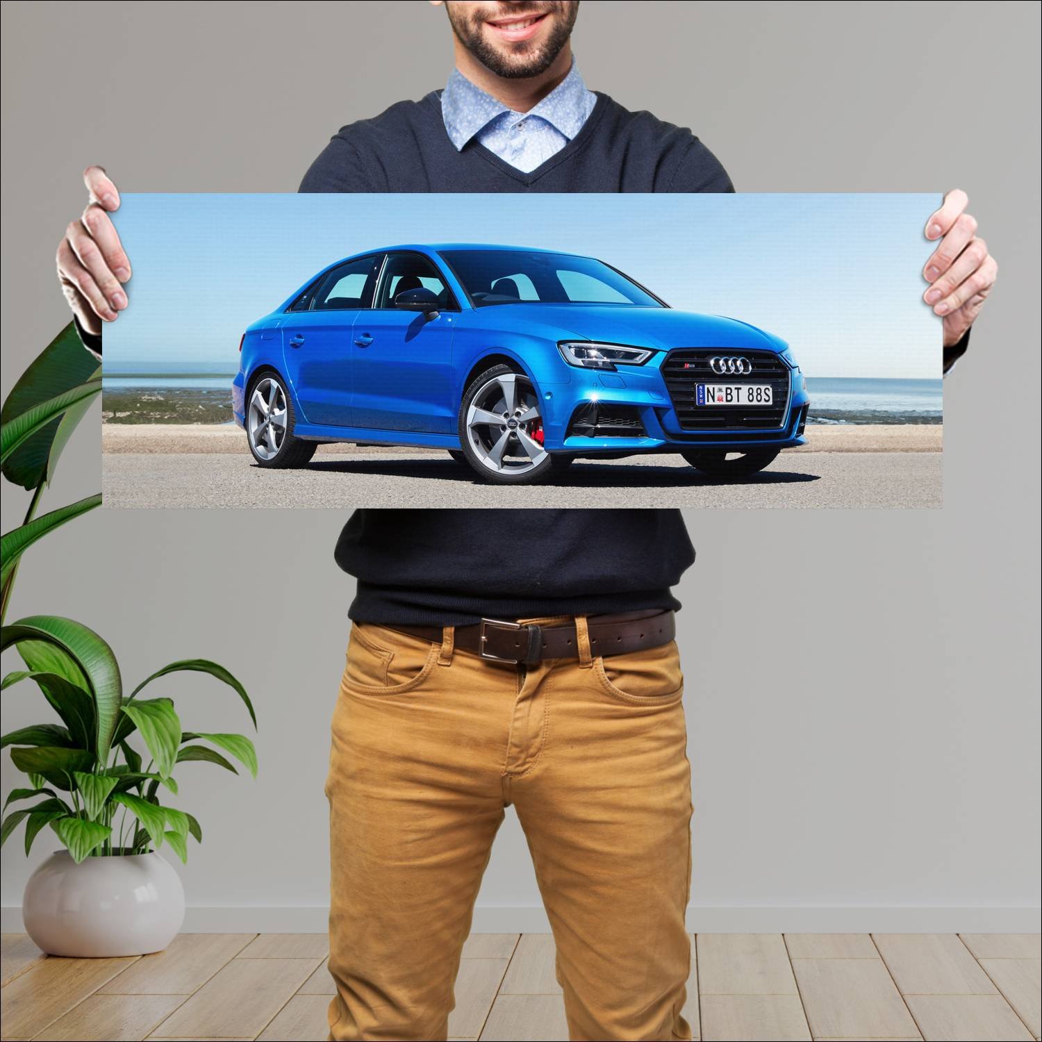 Cuadro grande 30x80cm 2016 audi s3 sedan au auto 207 Audi