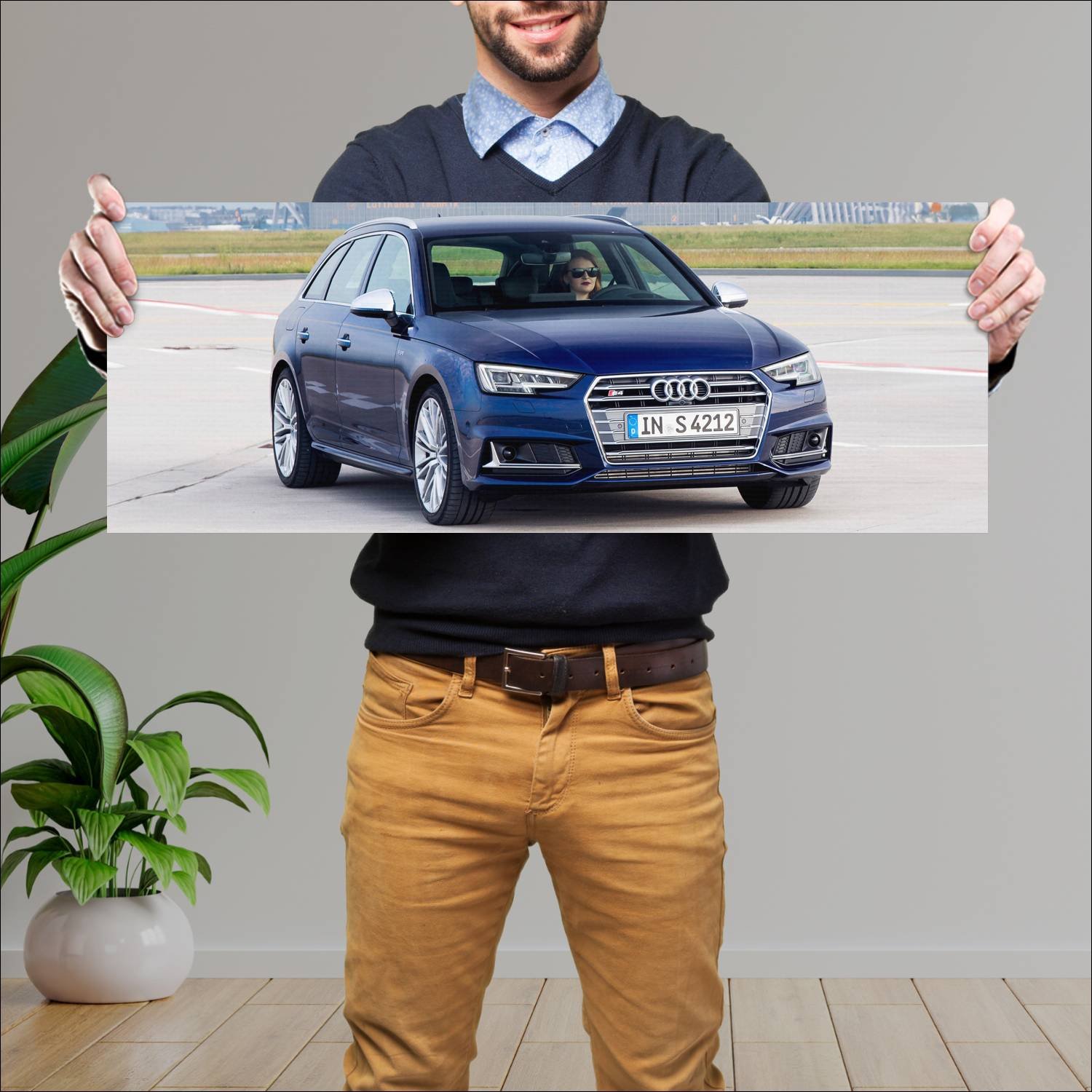 Cuadro grande 30x80cm 2016 audi s4 avant auto 211 Audi