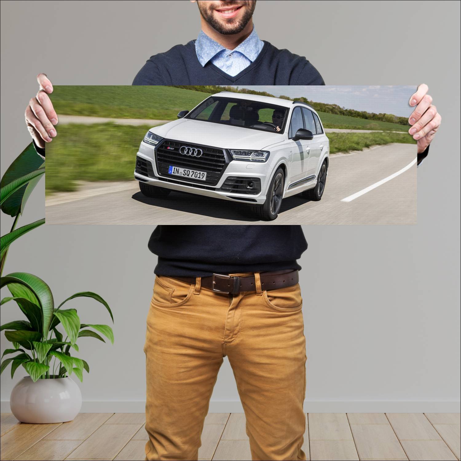 Cuadro grande 30x80cm 2016 audi sq7 auto 225 Audi