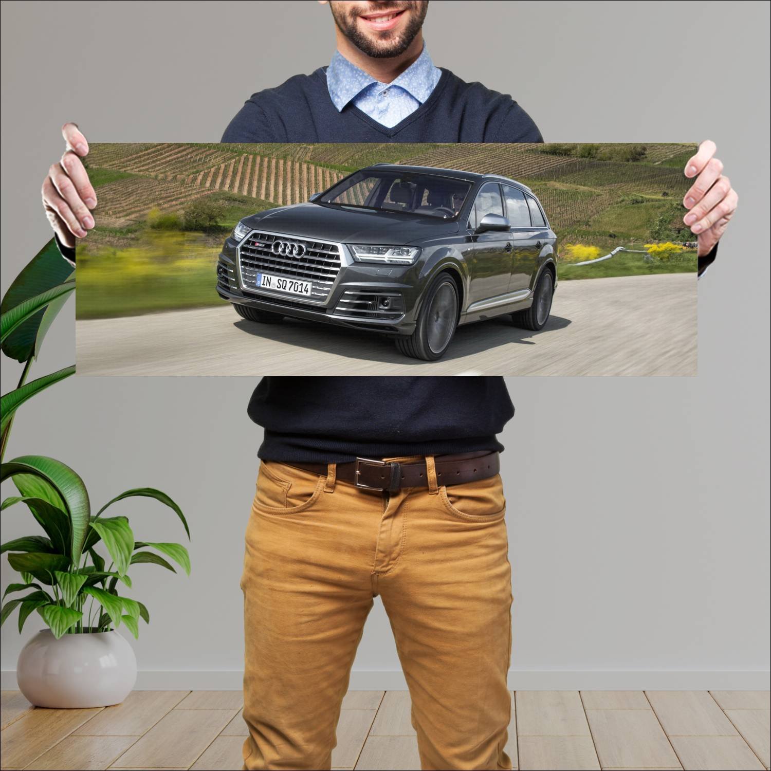 Cuadro grande 30x80cm 2016 audi sq7 auto 226 Audi