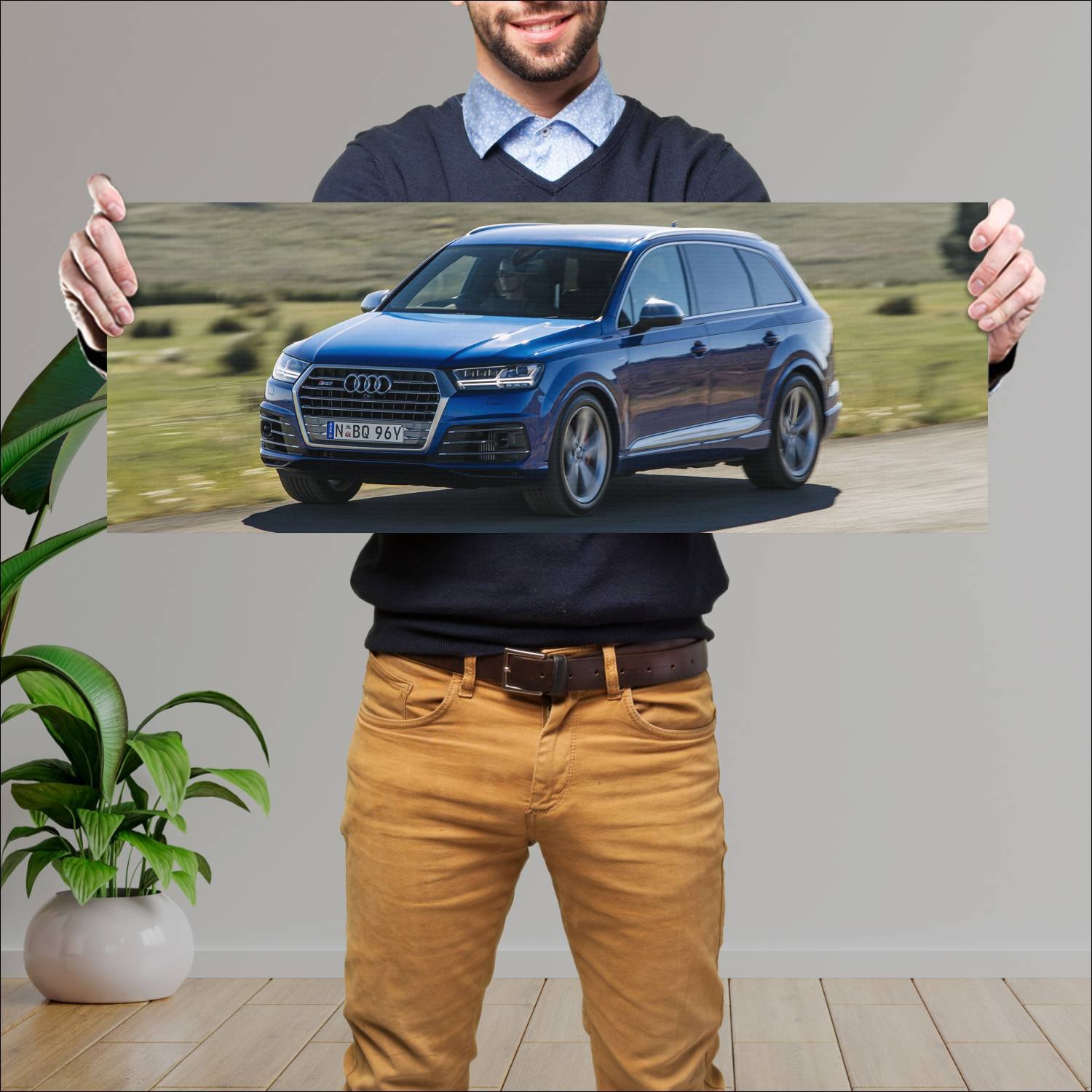 Cuadro grande 30x80cm 2016 audi sq7 au auto 227 Audi