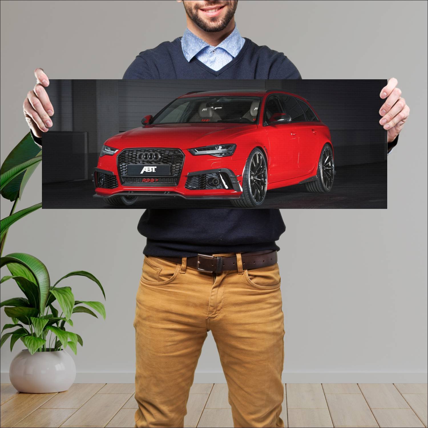 Cuadro grande 30x80cm 2017 abt rs 6 plus avant 112 245 Audi