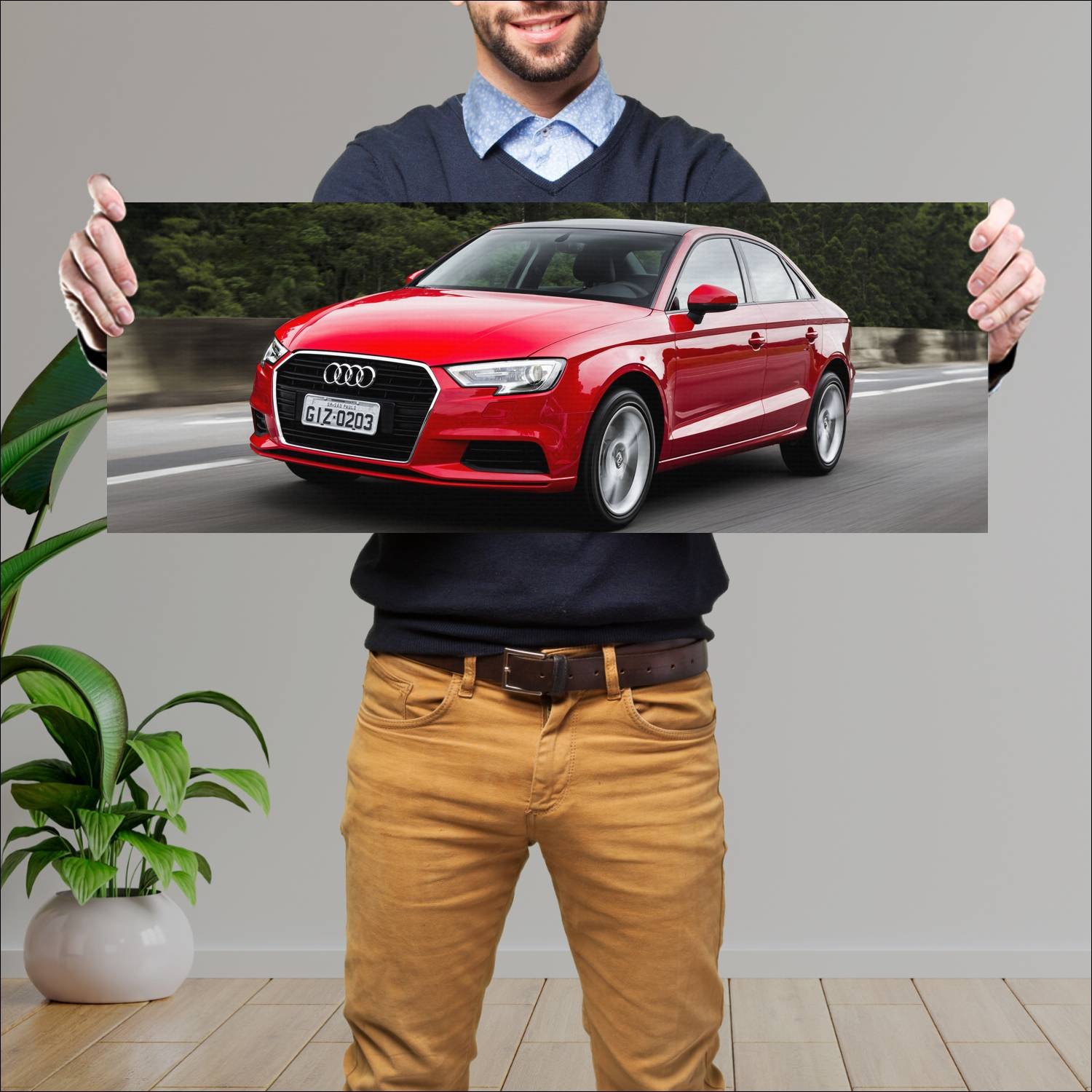 Cuadro grande 30x80cm 2017 audi a3 sedan br auto 248 Audi
