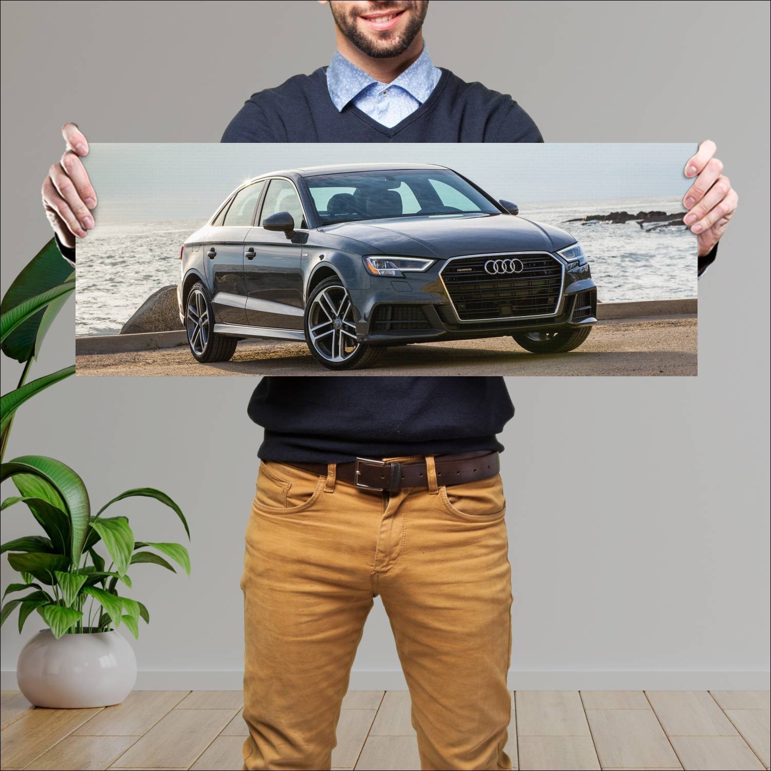 Cuadro grande 30x80cm 2017 audi a3 sedan s line us 251 Audi