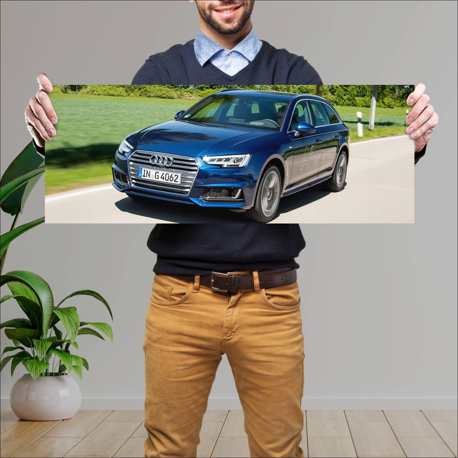 Cuadro grande 30x80cm 2017 audi a4 avant g tron s 255 Audi