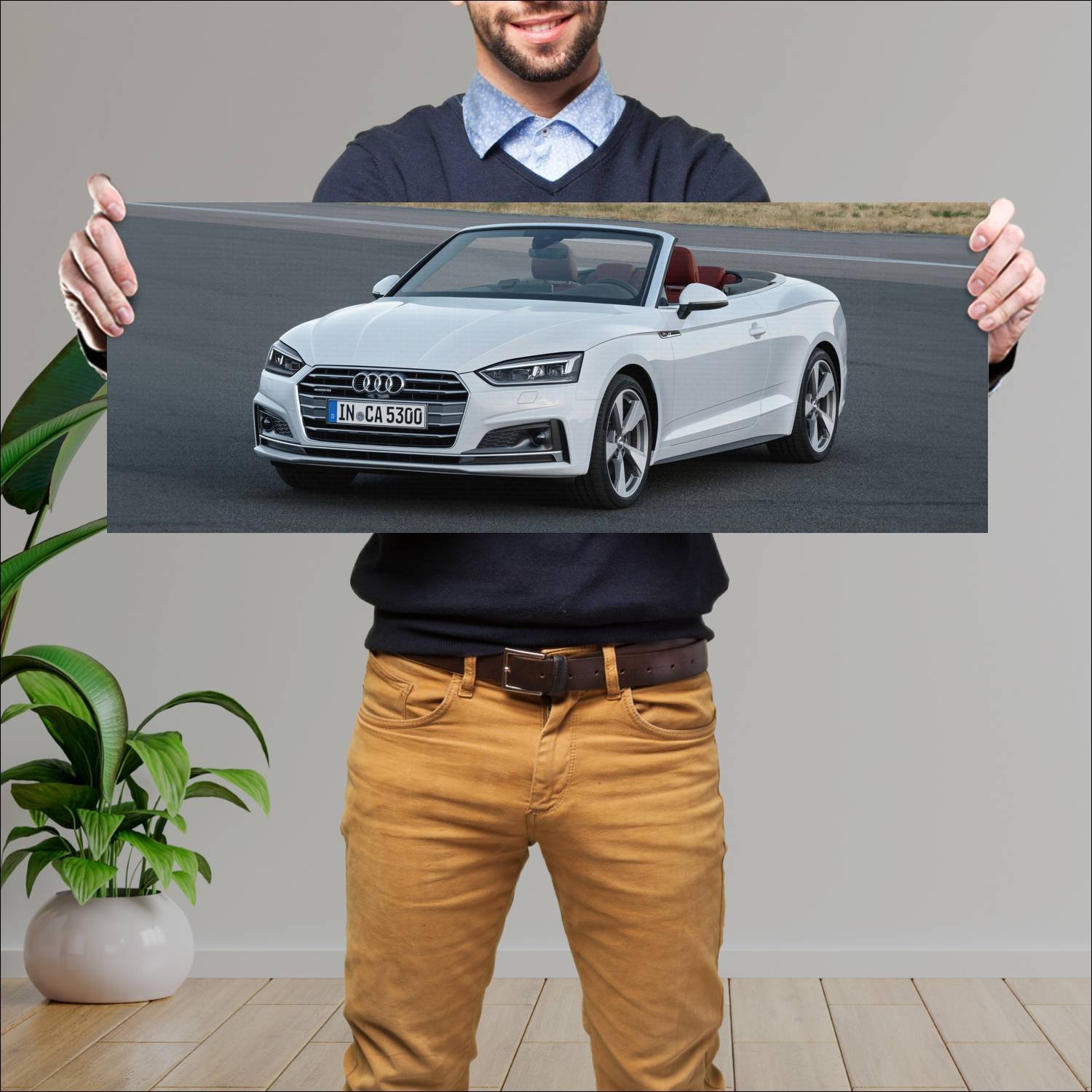 Cuadro grande 30x80cm 2017 audi a5 cabriolet s lin 258 Audi