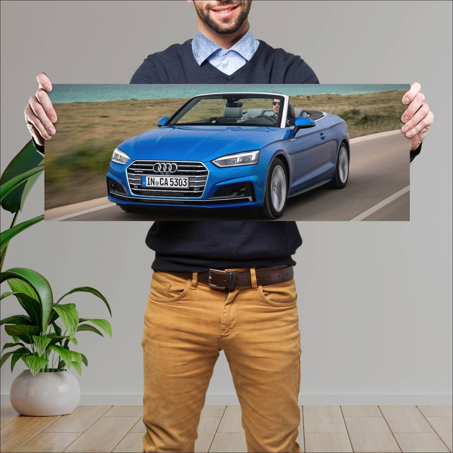 Cuadro grande 30x80cm 2017 audi a5 cabriolet s lin 259 Audi