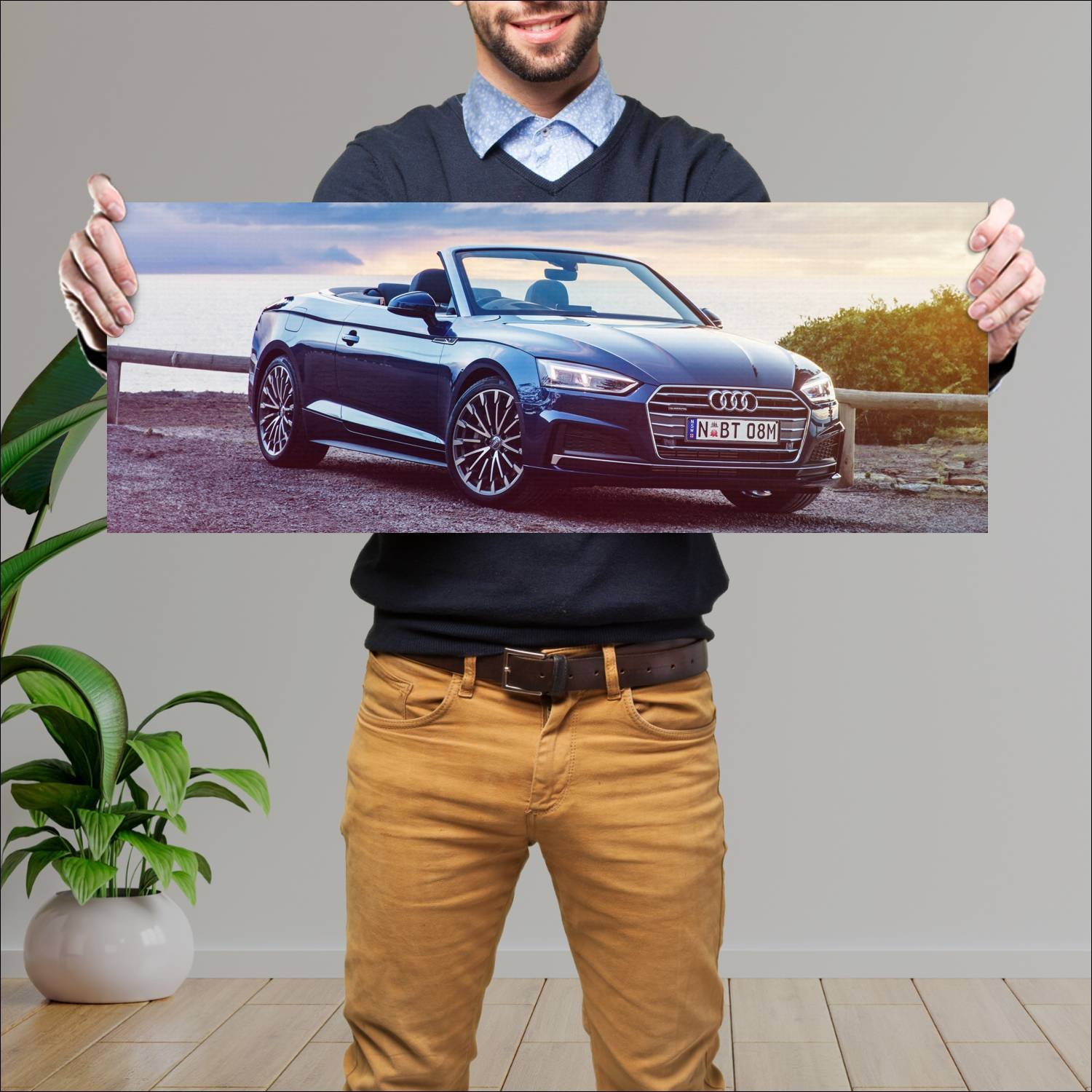 Cuadro grande 30x80cm 2017 audi a5 cabriolet s lin 260 Audi