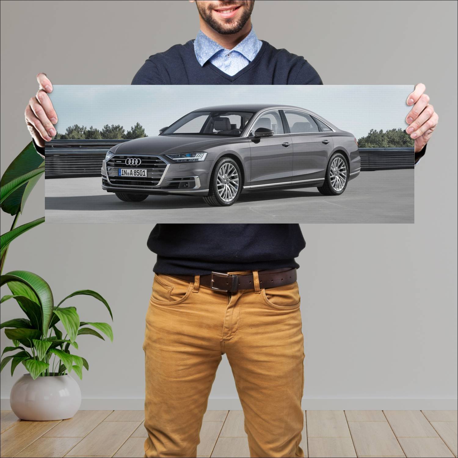 Cuadro grande 30x80cm 2017 audi a8 l auto 272 Audi